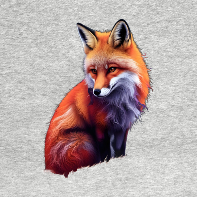Fox with Vibrant Orange and White Fur by animegirlnft