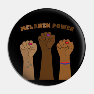 Melanin Power Raised Fists Pin