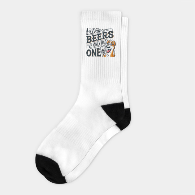 Funny Dog Beers Design | Pet Lover’s Humorous Beer Quote Art Socks by WarFX Designs