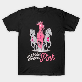 Pink Ribbon Horses T-Shirt