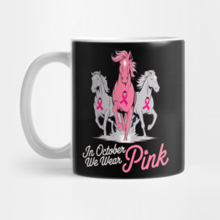 Pink Ribbon Horses Mug
