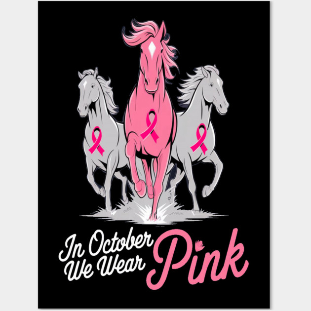 Pink Ribbon Horses Wall Art by BirdsnStuff
