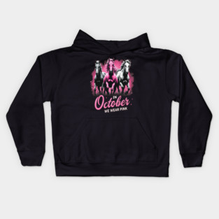 Horses for October Breast Cancer Kids Hoodie