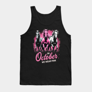 Horses for October Breast Cancer Tank Top