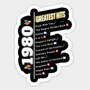 1980 Time Capsule Era - Front & Back - Retro Pop Culture Sticker