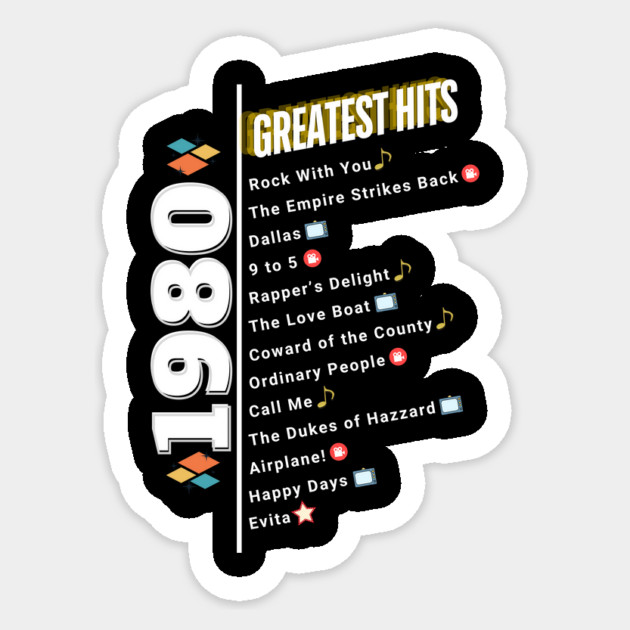 1980 Time Capsule Era - Front & Back - Retro Pop Culture Sticker by OTL Spotlight