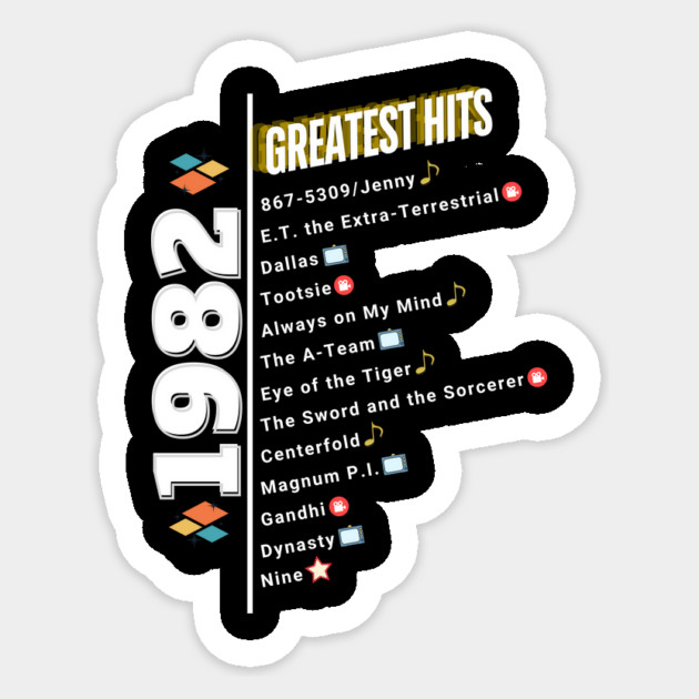 1982 Time Capsule Era - Front & Back - Retro Pop Culture Sticker by OTL Spotlight