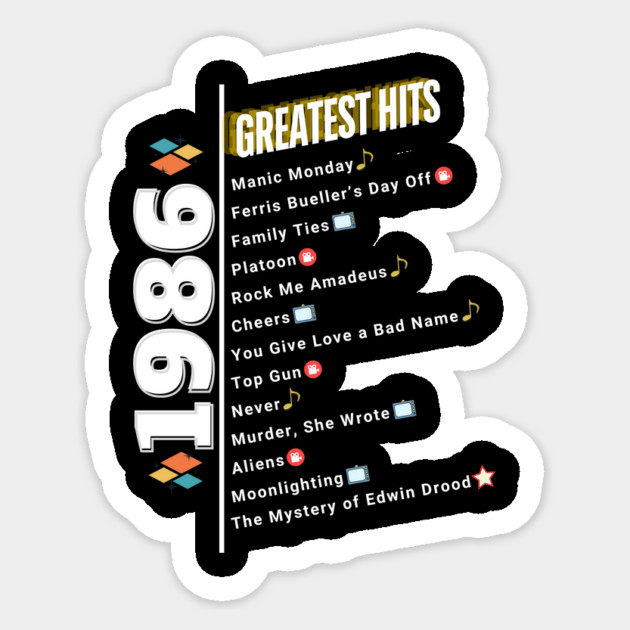 1986 Time Capsule Era - Front & Back - Retro Pop Culture Sticker by OTL Spotlight