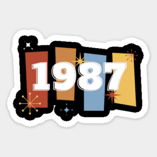 1987 Time Capsule Era - Front & Back - Retro Pop Culture Sticker