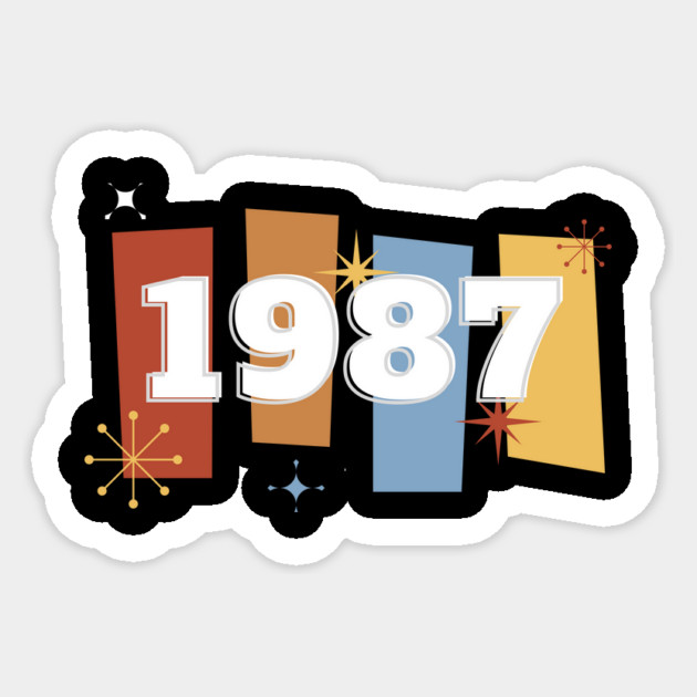 1987 Time Capsule Era - Front & Back - Retro Pop Culture Sticker by OTL Spotlight