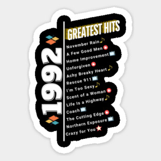 1992 Time Capsule Era - Front & Back - Retro Pop Culture Sticker