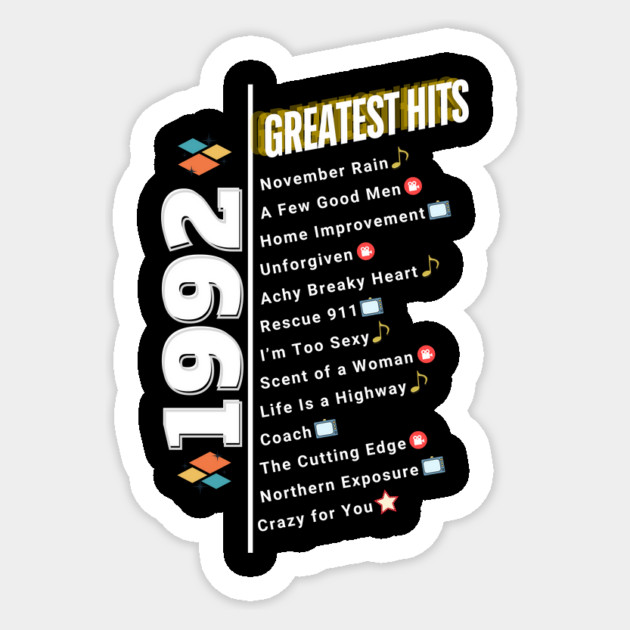 1992 Time Capsule Era - Front & Back - Retro Pop Culture Sticker by OTL Spotlight