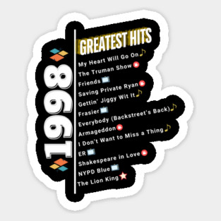 1998 Time Capsule Era - Front & Back - Retro Pop Culture Sticker