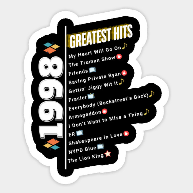 1998 Time Capsule Era - Front & Back - Retro Pop Culture Sticker by OTL Spotlight