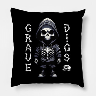 Grave Digs Skeleton Hoodie Pillow