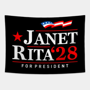 Janet and Rita Bluey Grannies 28 For President Election 2028 Tapestry