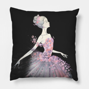 Girl Dress Appears to Be Made Up of Numerous Flowers, Creating a Gradient Fffect from the bodice down to the hem Pillow