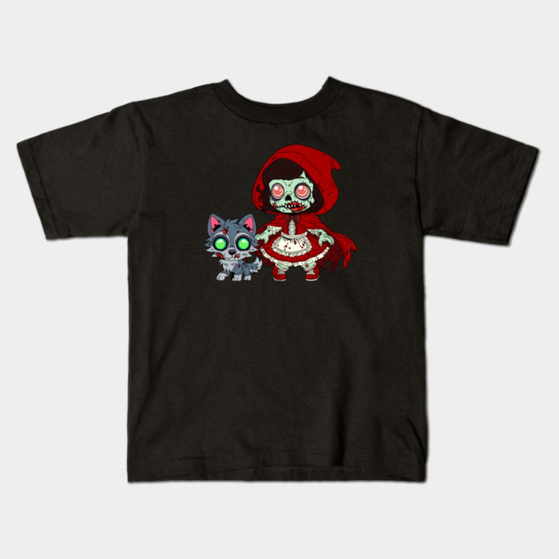 Zombie Red Riding Hood Kids T-Shirt by H. R. Sinclair