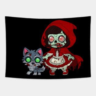 Zombie Red Riding Hood Tapestry