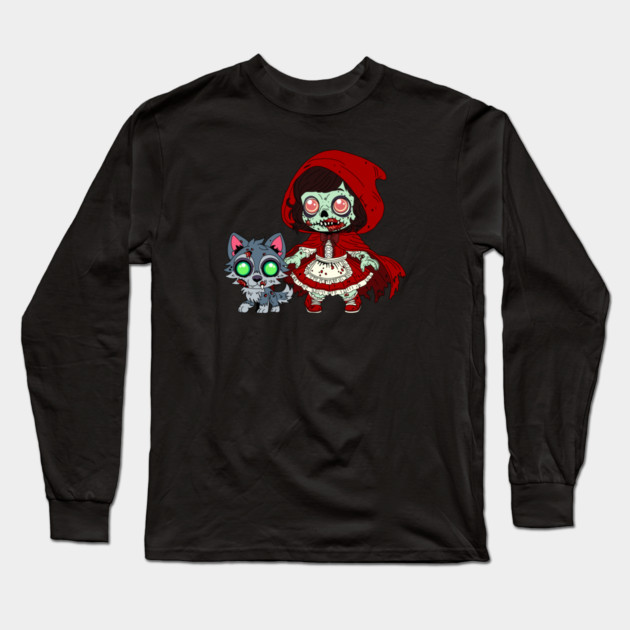 Zombie Red Riding Hood Long Sleeve T-Shirt by H. R. Sinclair
