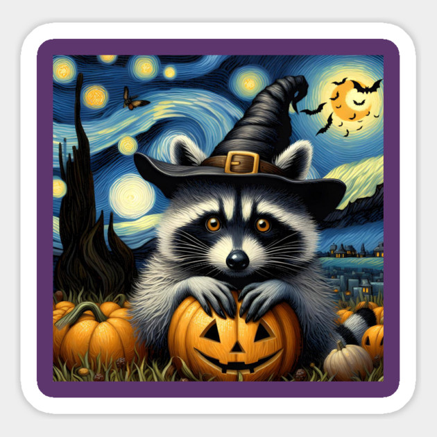 Halloween Raccoon Magnet by JessArty