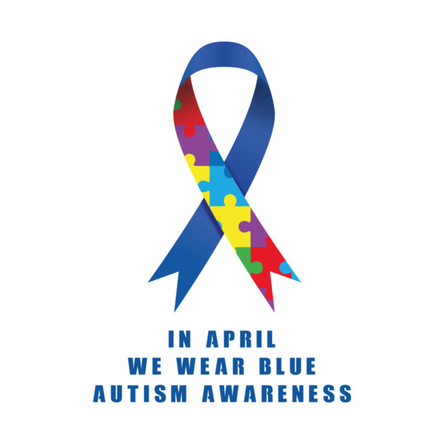 in April we wear blue for autism awareness Month Gifts for kids, women and men. by elmanchour