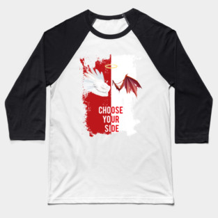 choose your side, devil or angel? red or white design. Baseball T-Shirt