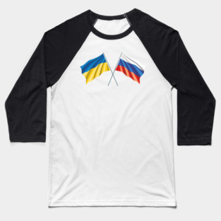 Ukrainian & Russian Flag, Stop the war in Ukraine and Russia. Baseball T-Shirt