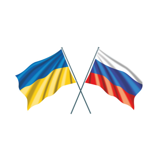 Ukrainian & Russian Flag, Stop the war in Ukraine and Russia. by elmanchour