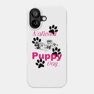 national puppy day March 23 Phone Case
