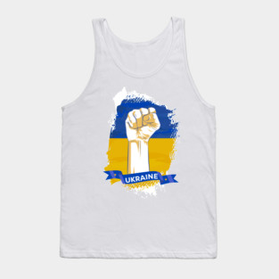 Support Ukraine, Ukrainian Flag T-Shirt. Tank Top