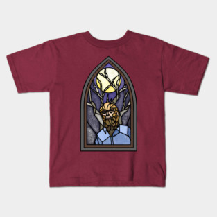 Wolf Man Stained Glass Kids T-Shirt