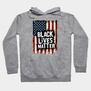 Black Lives Matter - American Flag Hoodie