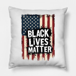 Black Lives Matter - American Flag Pillow