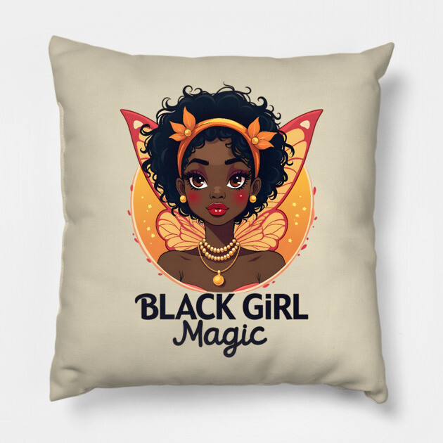 Black Girl Magic Pillow by UrbanLifeApparel