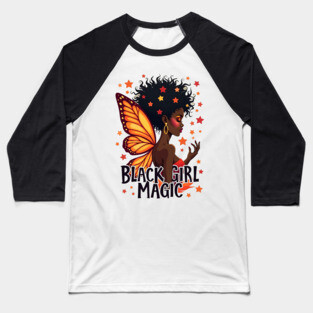 Black Girl Magic - Butterfly Baseball T-Shirt
