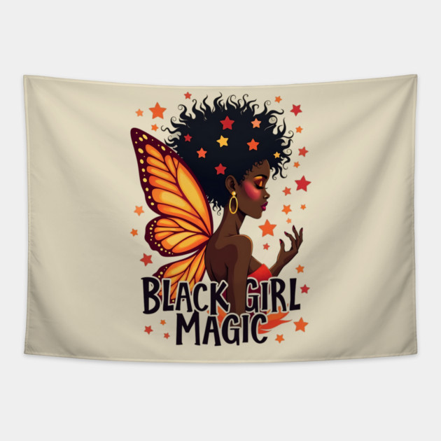 Black Girl Magic - Butterfly Tapestry by UrbanLifeApparel