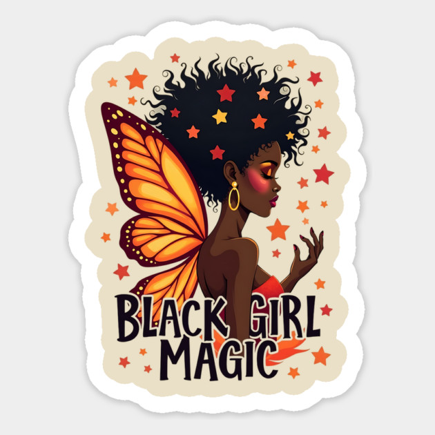Black Girl Magic - Butterfly Magnet by UrbanLifeApparel