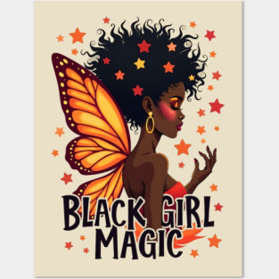 Black Girl Magic - Butterfly Posters and Art