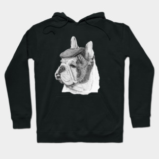 French bulldog with beret Hoodie