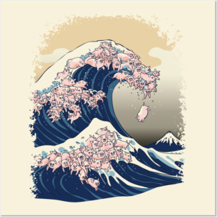 The Great Wave of Pigs Posters and Art