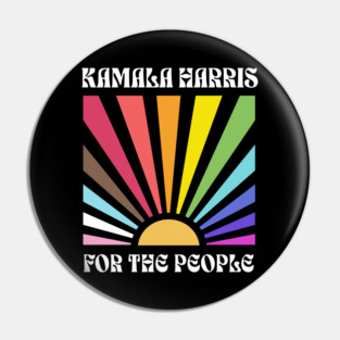 Kamala Harris for the People Progress Pride Flag 2024 Vintage Retro Rainbow LGBTQIA Pin