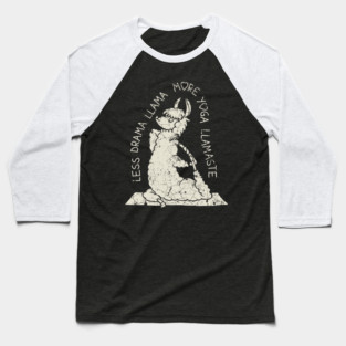 Less Drama More Yoga Llama Baseball T-Shirt