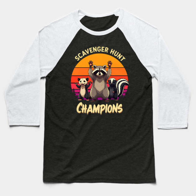 Scavenger Hunt Champions Baseball T-Shirt by Silly Me Studio