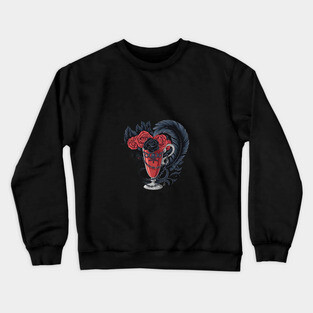 Red Cup Filled with Dark Red Roses, Adorned with an Ornate Design, and Surrounded by a Large Crewneck Sweatshirt
