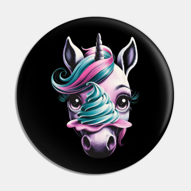 Unicorn with a Twisted horn and a Mane in Vibrant Pink and Turquoise Colors Blending Realistic  Colorful Elements Pin by animegirlnft