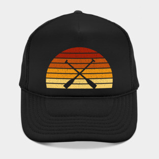 Vintage Sunset Rowing Gift For Rowers Hat