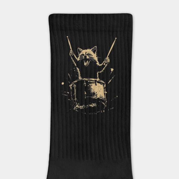 Raccoon Playing Drums by JessArty