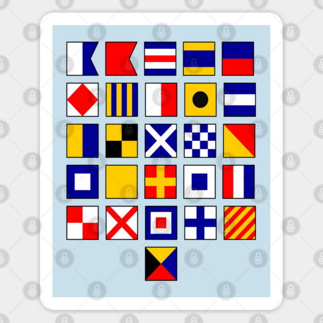 Nautical Flag Alphabet International Maritime Signal Flags Sticker by Yesteeyear