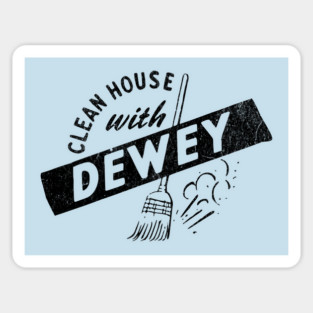 US Political History Campaign Button Clean House with Dewey Magnet